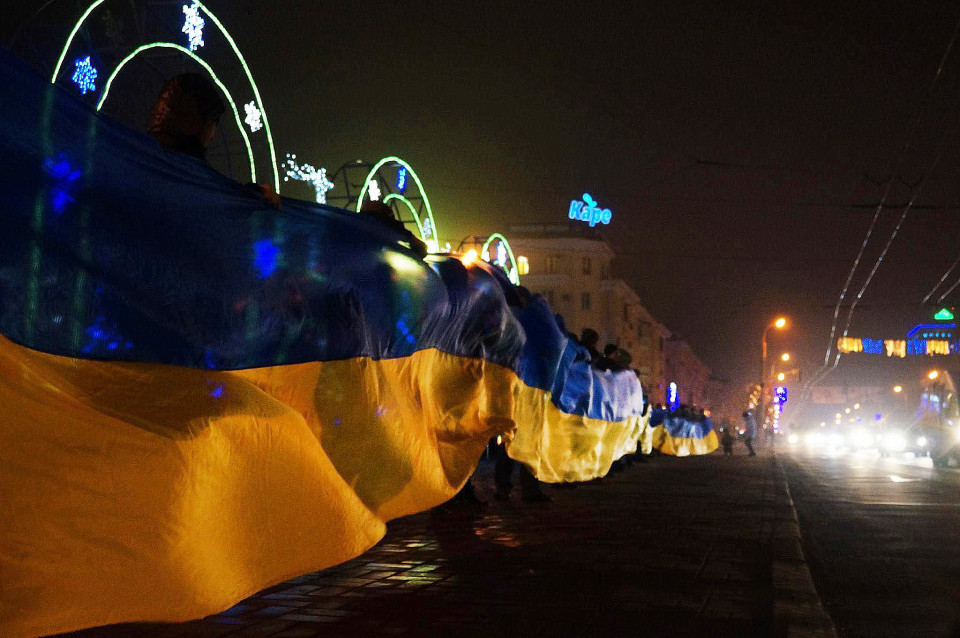 Український прапор в Луганську. Березень 2014 року. Фото: Валентин Торба